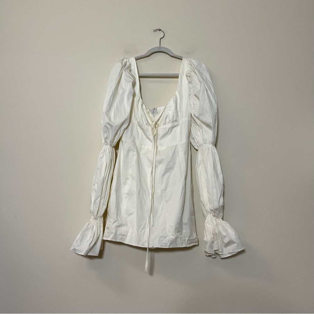 House of CB Cream Mini Dress with Puff Sleeves - Picture 4 of 6